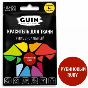 Краситель для ткани универсальный Guin рубиновый с перчатками 10г Краситель для ткани универсальный Guin рубиновый с перчатками 10г