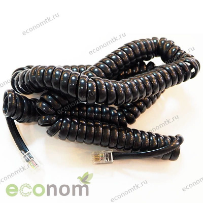 Шнур для телефона Крона 4м чёрный Шнур для телефона Крона 4м чёрный