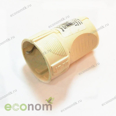 Розетка штепсельная El-Bi с заземлением кремовая Розетка штепсельная El-Bi с заземлением кремовая