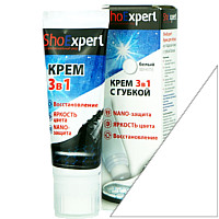 Крем для обуви из кожи ShoExpert белый 75 мл с губкой Крем для обуви из кожи ShoExpert белый 75 мл с губкой