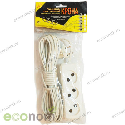 Удлинитель электрический 3 розетки 10м Удлинитель электрический 3 розетки 10м