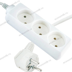 Удлинитель AST 3 гнезда 5м 10А без заземления без выключателя ПВС 2х1,0мм Удлинитель AST 3 гнезда 5м 10А без заземления без выключателя ПВС 2х1,0мм