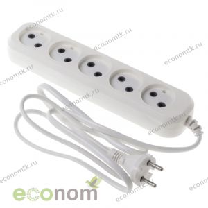 Удлинитель сетевой 5 гнезд ПВС 2х1,0мм 5м 10А без заземления без выключателя D05-5м AST 40шт/уп Удлинитель сетевой 5 гнезд ПВС 2х1,0мм 5м 10А без заземления без выключателя D05-5м AST 40шт/уп