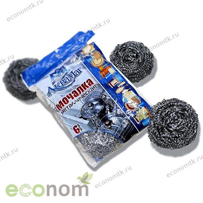 Мочалка для посуды АкваМаг металлическая 6 штук Мочалка для посуды АкваМаг металлическая 6 штук