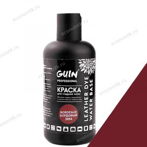 Краска Guin для гладкой кожи на водной основе 250 мл бордовый Краска Guin для гладкой кожи на водной основе 250 мл бордовый