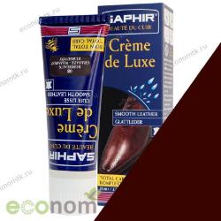 Крем для гладкой кожи бордо Saphir Creme de luxe 75 мл туба с губкой Крем для гладкой кожи бордо Saphir Creme de luxe 75 мл туба с губкой