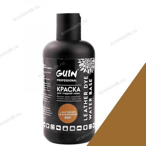 Краска Guin для гладкой кожи на водной основе 250 мл св-коричневый Краска Guin для гладкой кожи на водной основе 250 мл св-коричневый