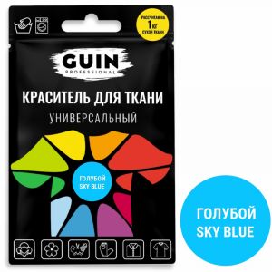 Краситель для ткани универсальный Guin голубой с перчатками 10г Краситель для ткани универсальный Guin голубой с перчатками 10г