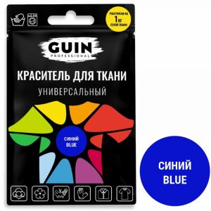 Краситель для ткани универсальный Guin синий с перчатками 10г Краситель для ткани универсальный Guin синий с перчатками 10г