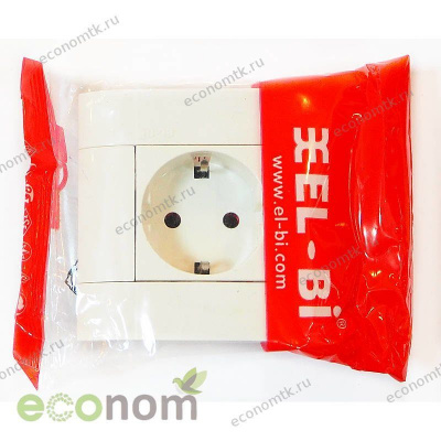 Розетка с заземлением El-Bi белая Розетка с заземлением El-Bi белая