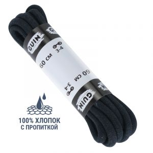 Шнурки ХБ вощеные толстые в блистере 60 см Guin черные 5/90 Шнурки ХБ вощеные толстые в блистере 60 см Guin черные 5/90