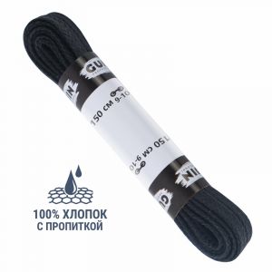 Шнурки ХБ вощеные плоские в блистере 150 см Guin черные 5/90 Шнурки ХБ вощеные плоские в блистере 150 см Guin черные 5/90