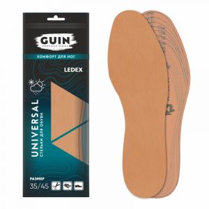Стельки из натуральной кожи и латексной пены GUIN LEDEX б/р 1/5/60 Стельки из натуральной кожи и латексной пены GUIN LEDEX б/р 1/5/60