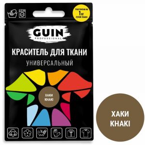 Краситель для ткани универсальный Guin хаки с перчатками 10г Краситель для ткани универсальный Guin хаки с перчатками 10г