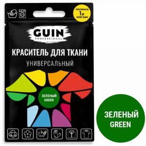 Краситель для ткани универсальный Guin зеленый с перчатками 10г Краситель для ткани универсальный Guin зеленый с перчатками 10г