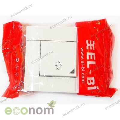 Выключатель проходной El-Bi белый с подсветкой Выключатель проходной El-Bi белый с подсветкой