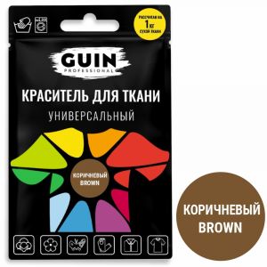 Краситель для ткани универсальный Guin коричневый с перчатками 10г Краситель для ткани универсальный Guin коричневый с перчатками 10г