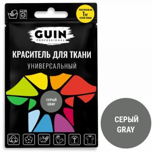 Краситель для ткани универсальный Guin серый с перчатками 10г Краситель для ткани универсальный Guin серый с перчатками 10г