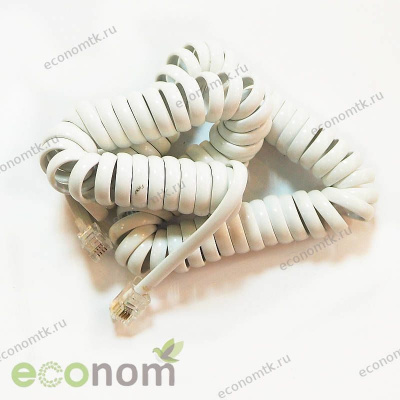 Шнур для телефона Крона 4м белый Шнур для телефона Крона 4м белый