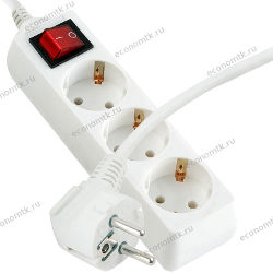 Удлинитель 3 гнезда 3 м c заземлением с выключателем E03K-3 AST 40шт/уп Удлинитель 3 гнезда 3 м c заземлением с выключателем E03K-3 AST 40шт/уп
