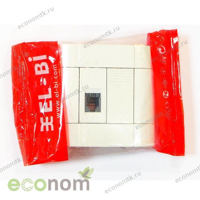 Выключатель El-Bi белый с телефонной розеткой Выключатель El-Bi белый с телефонной розеткой