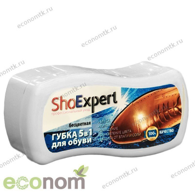 Губка блеск для обуви ShoExpert Премиум Волна бесцветная Губка блеск для обуви ShoExpert Премиум Волна бесцветная