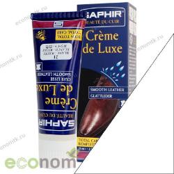 Крем для гладкой кожи белый Saphir Creme de luxe 75 мл туба с губкой Крем для гладкой кожи белый Saphir Creme de luxe 75 мл туба с губкой