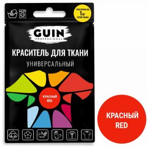 Краситель для ткани универсальный Guin красный с перчатками 10г Краситель для ткани универсальный Guin красный с перчатками 10г